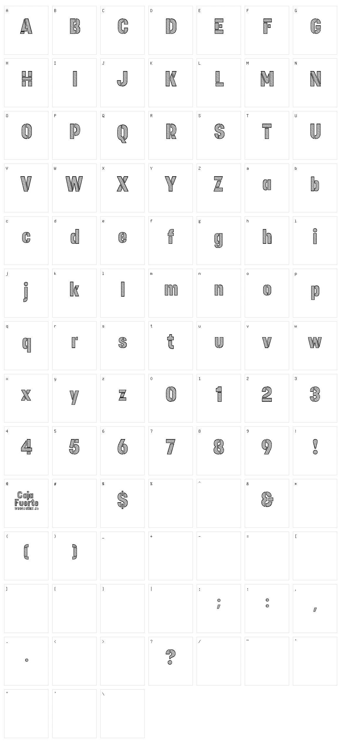 Caja Fuerte Character Set