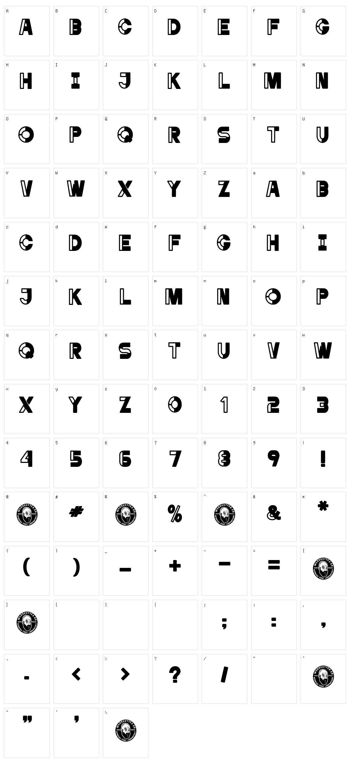 Captain Stencil Character Set
