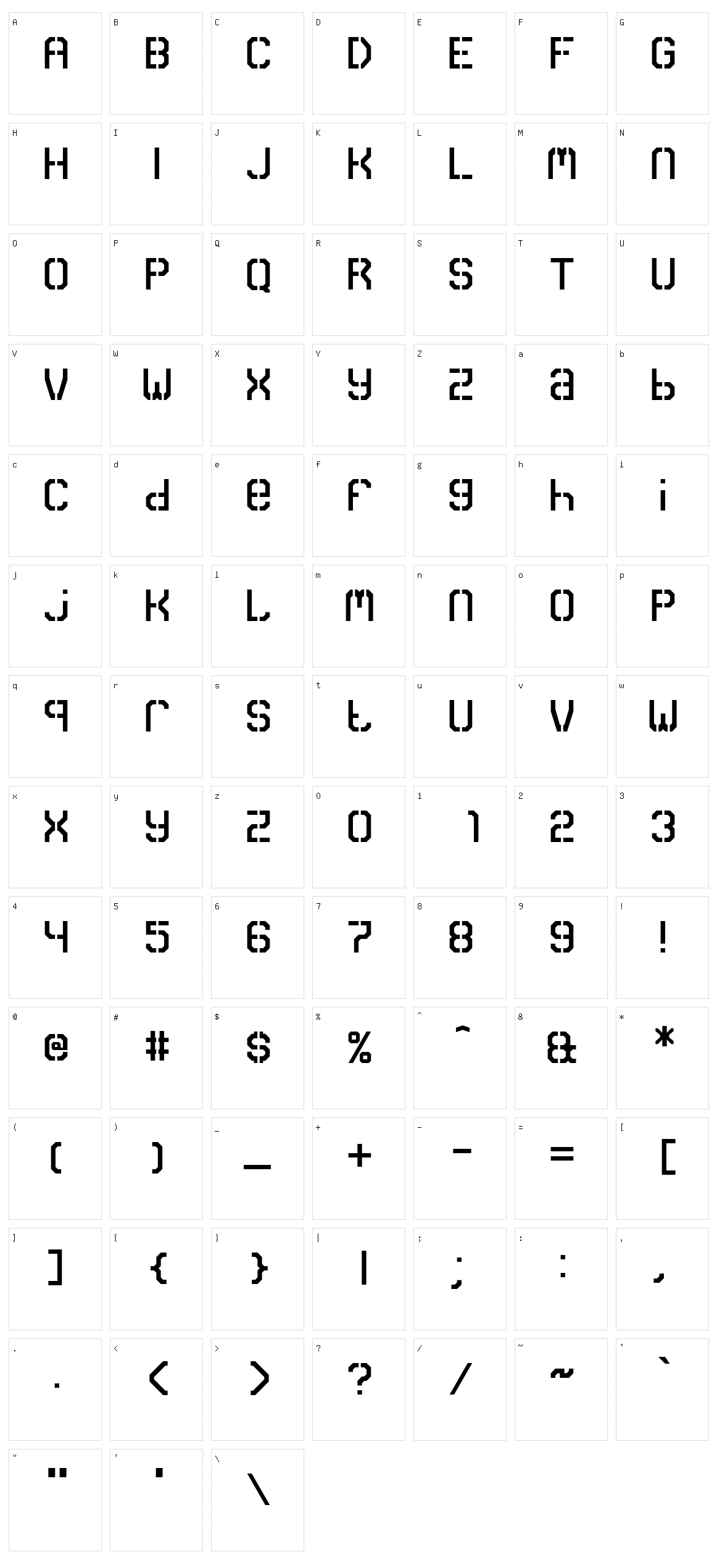 Carbon Mono Character Set