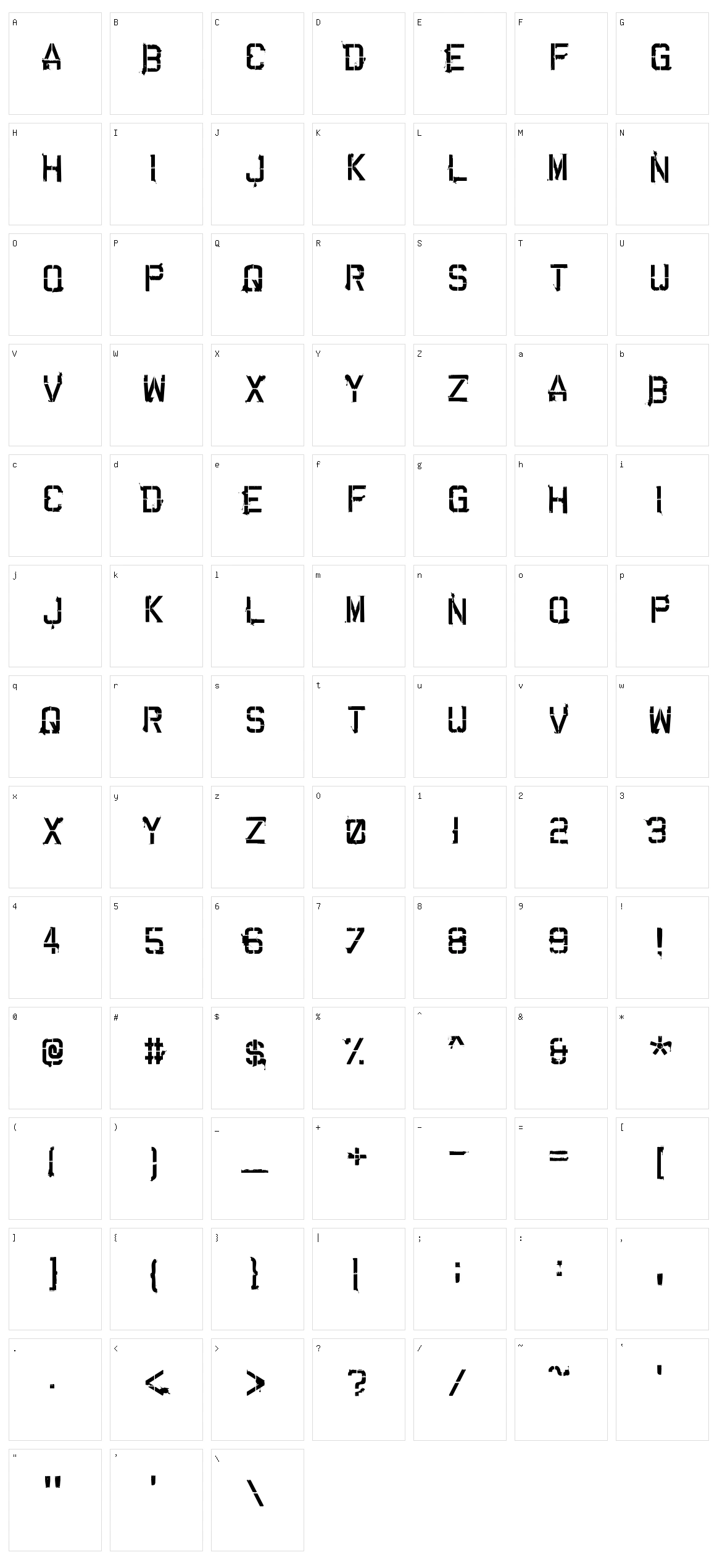 Cartaz Character Set