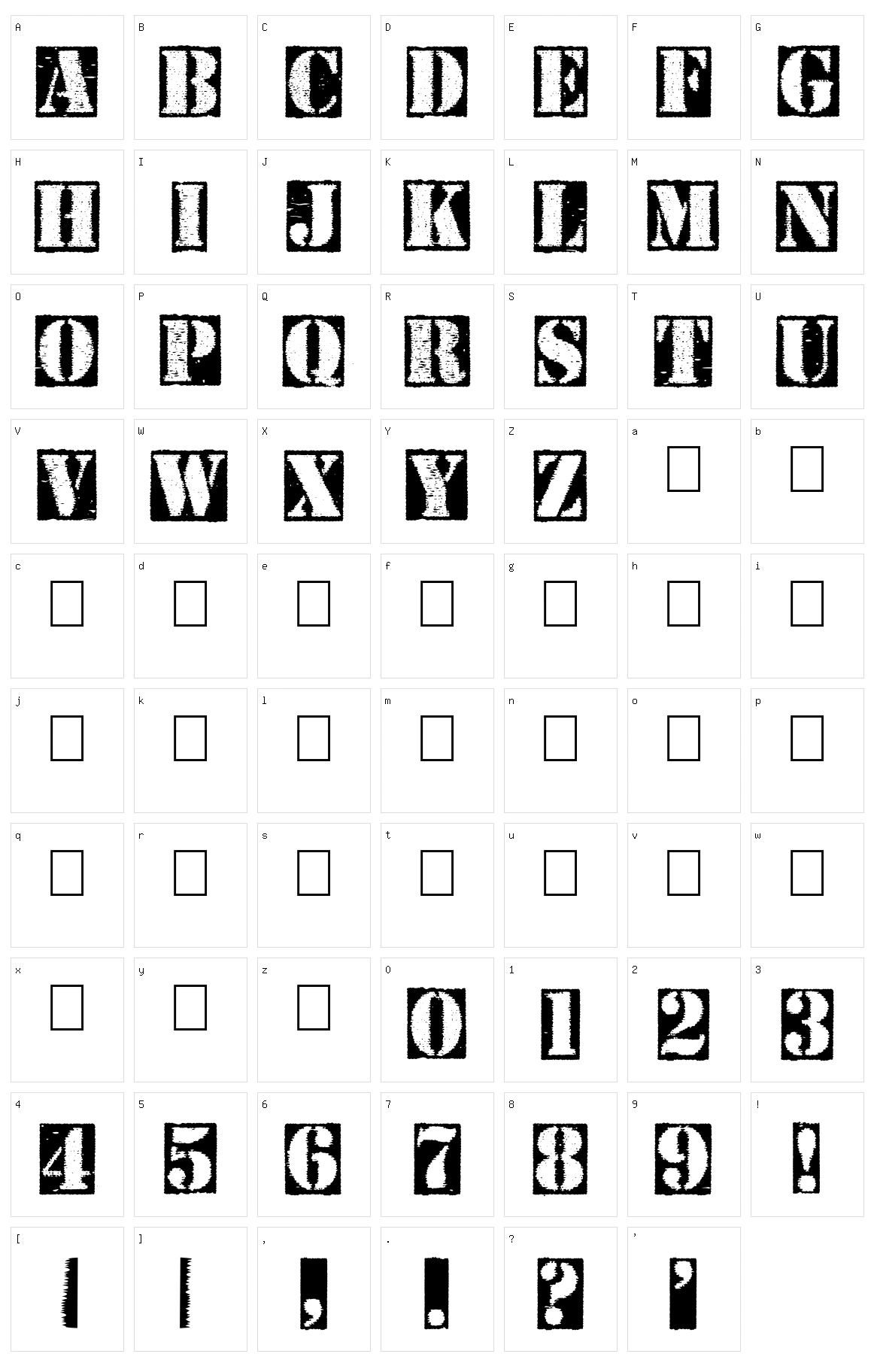 Carton Character Set
