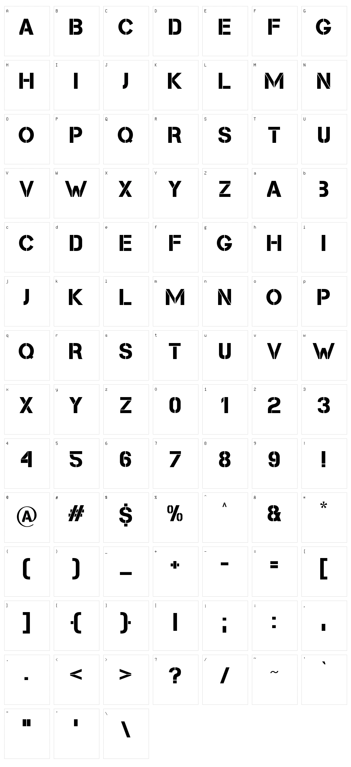 Cleanwork Character Set