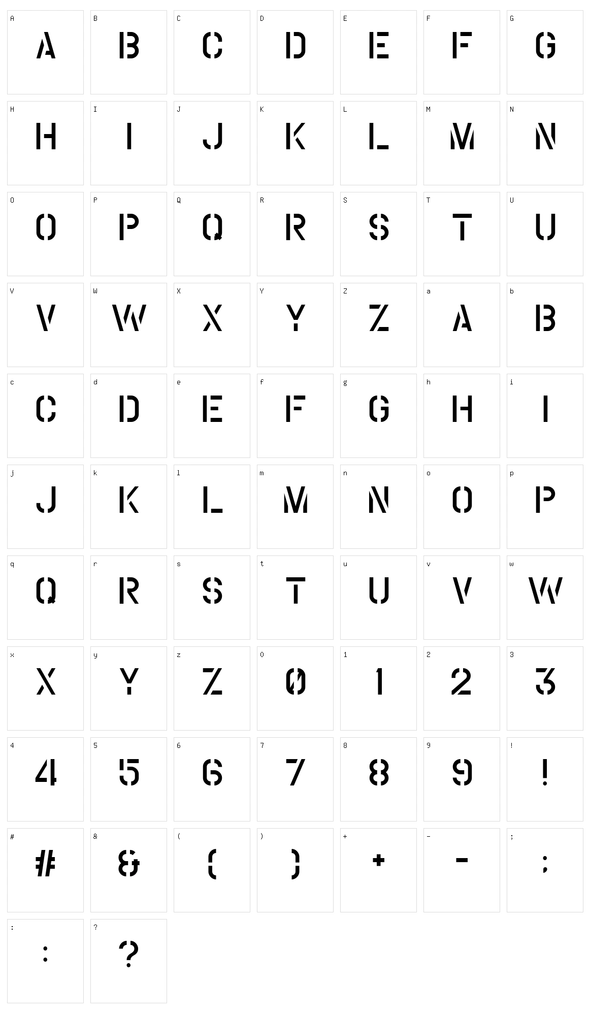 Coutline Character Set
