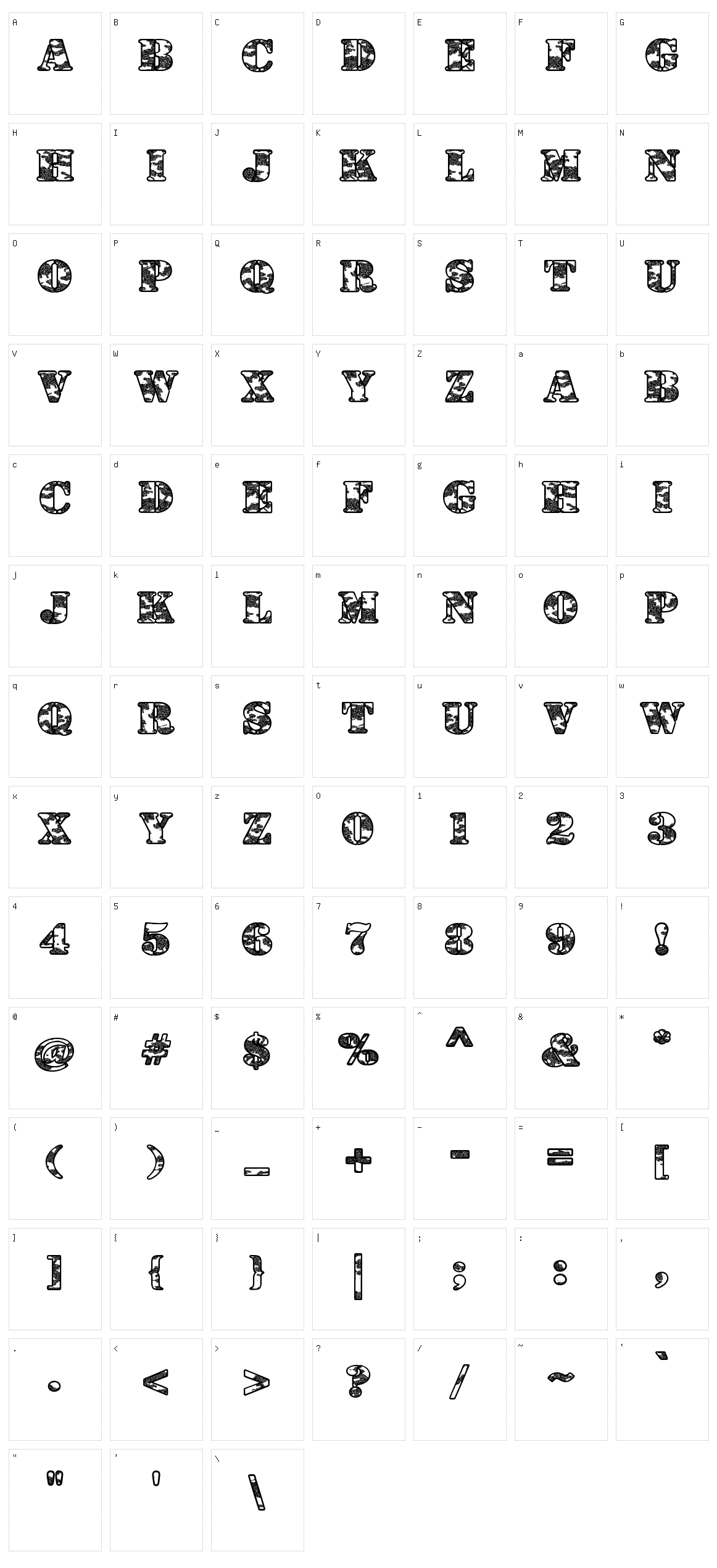 Dolen Taith Character Set