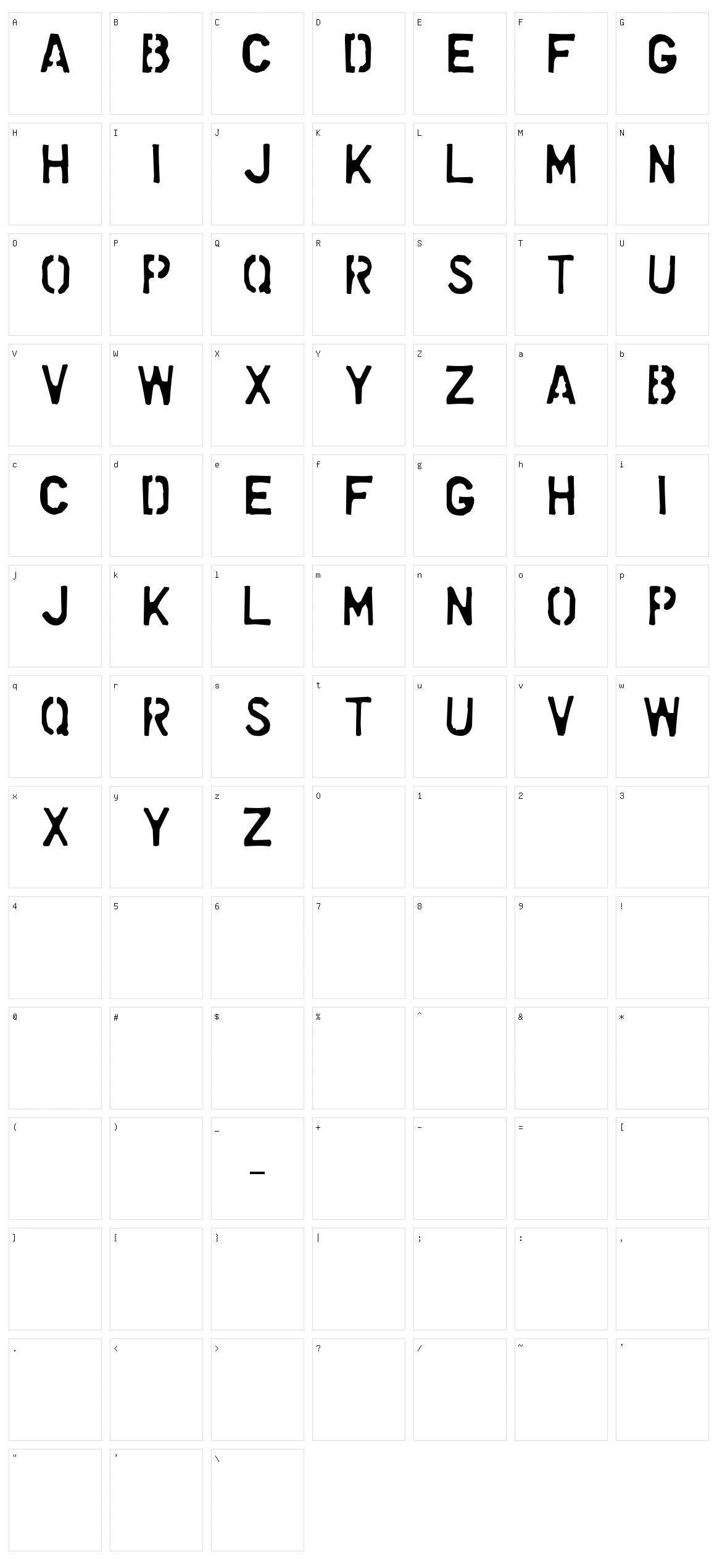 Dollar Store Stencil Character Set