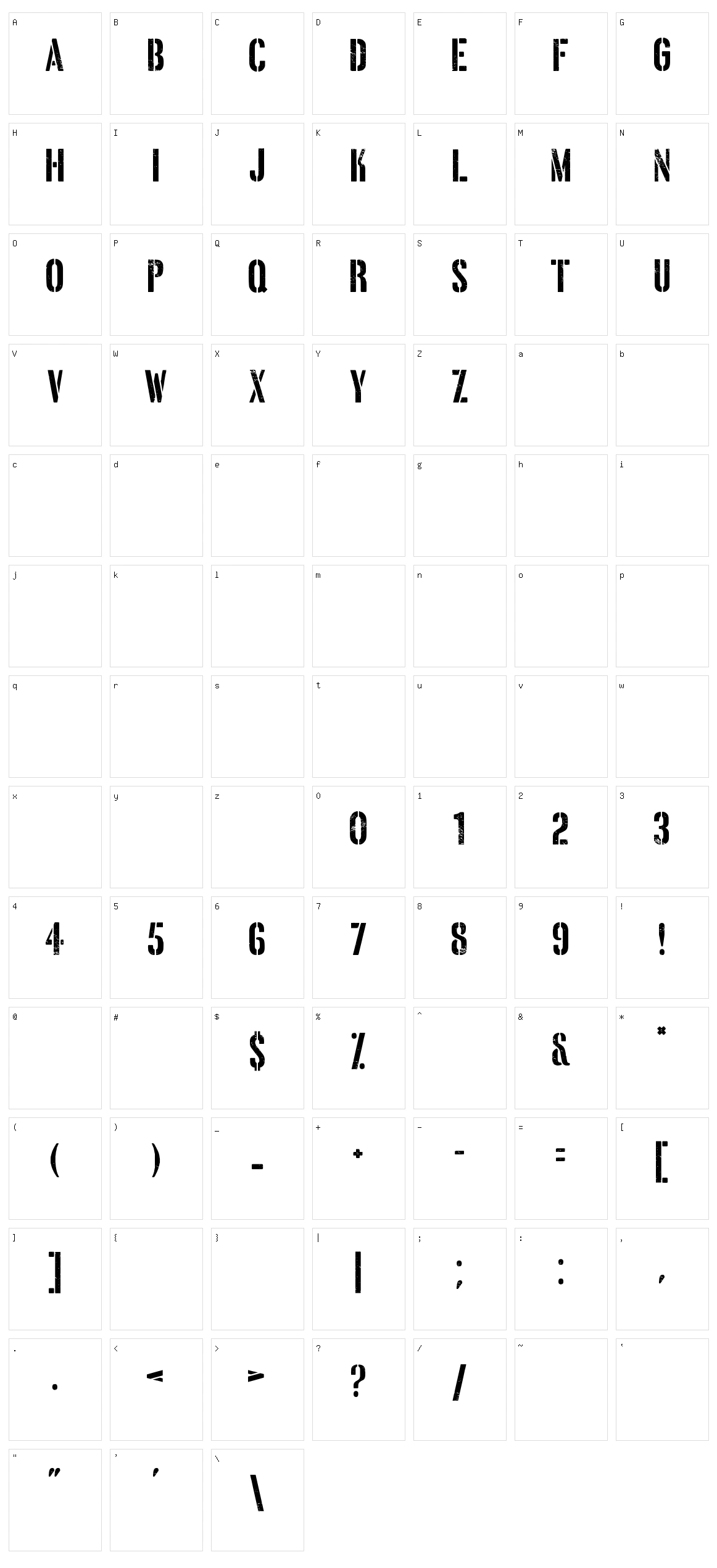 East Border Character Set