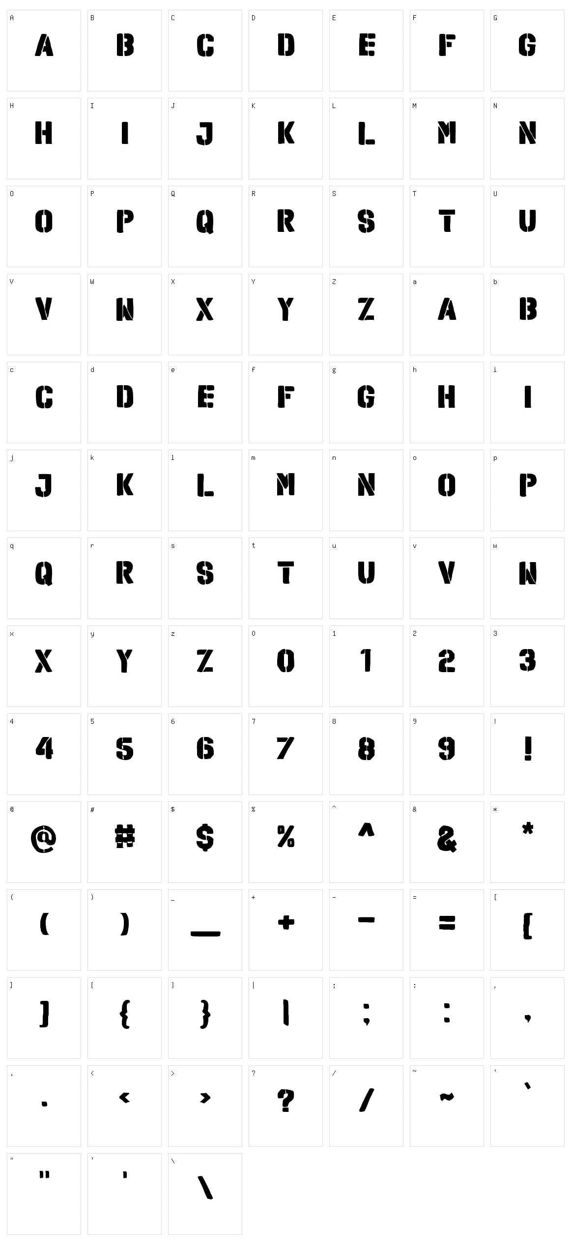Explotion Character Set