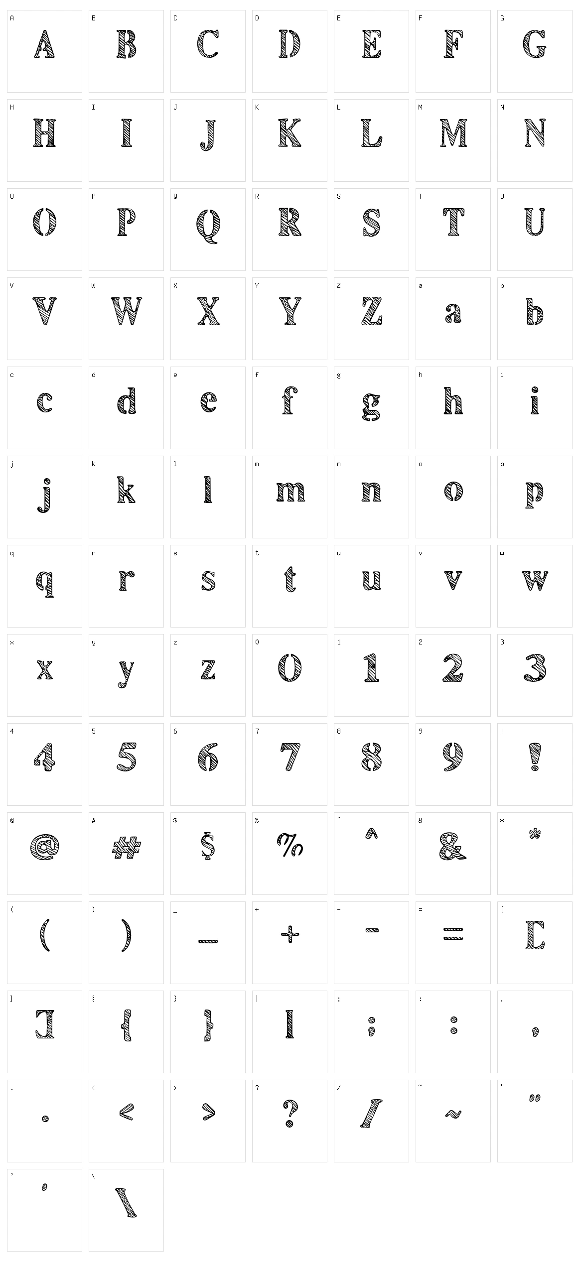 Fegan Character Set