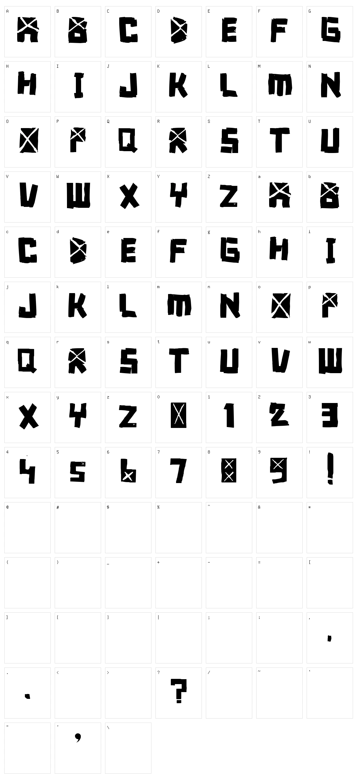 Font Breakdown Character Set
