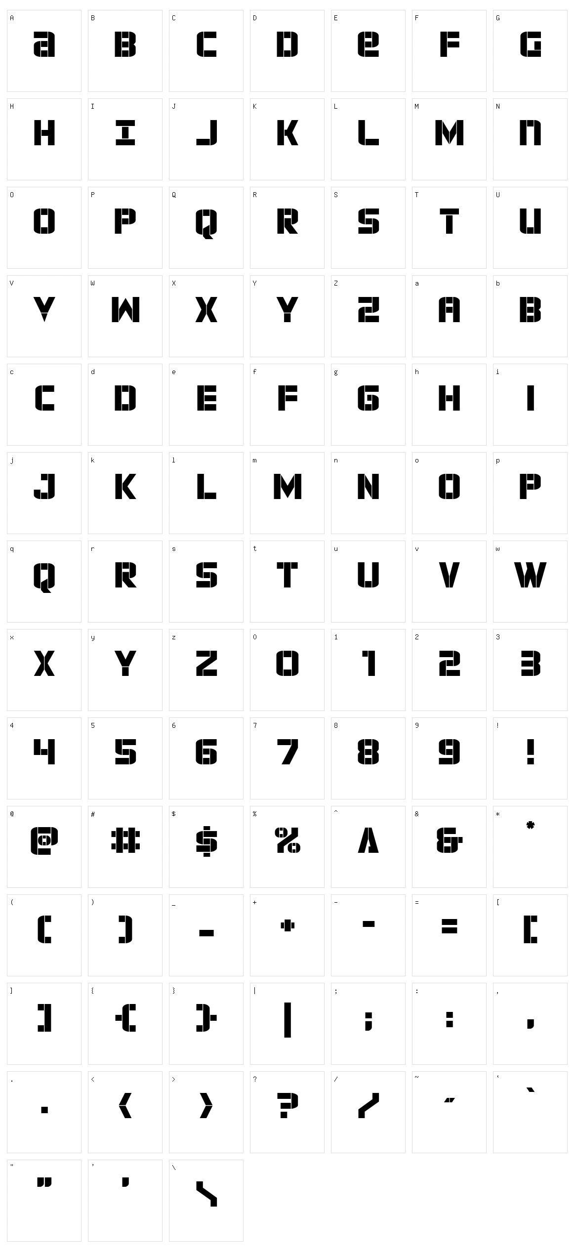 Force Commander Character Set