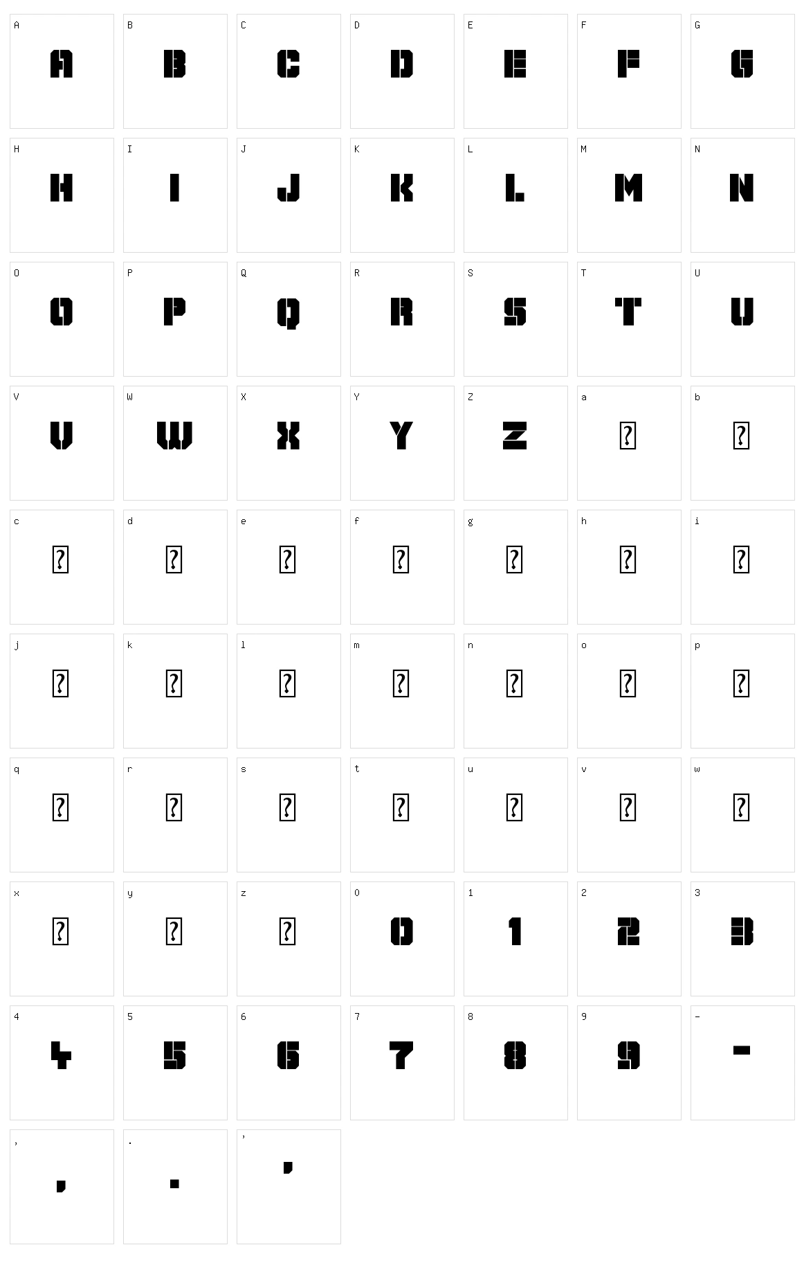 Galaxy Corps Character Set