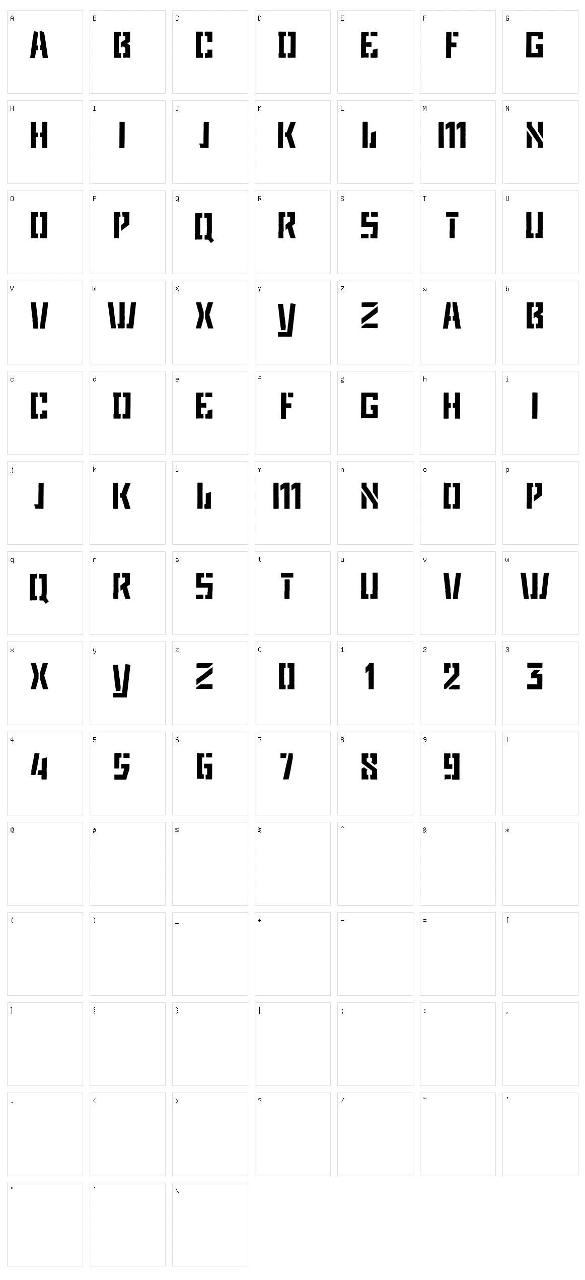 Game Plan Character Set