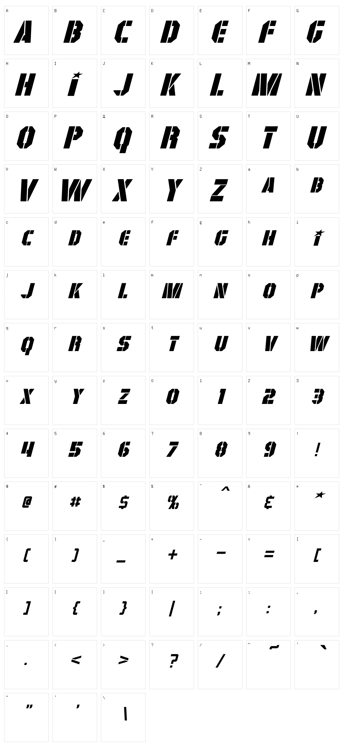 GI Colton Character Set