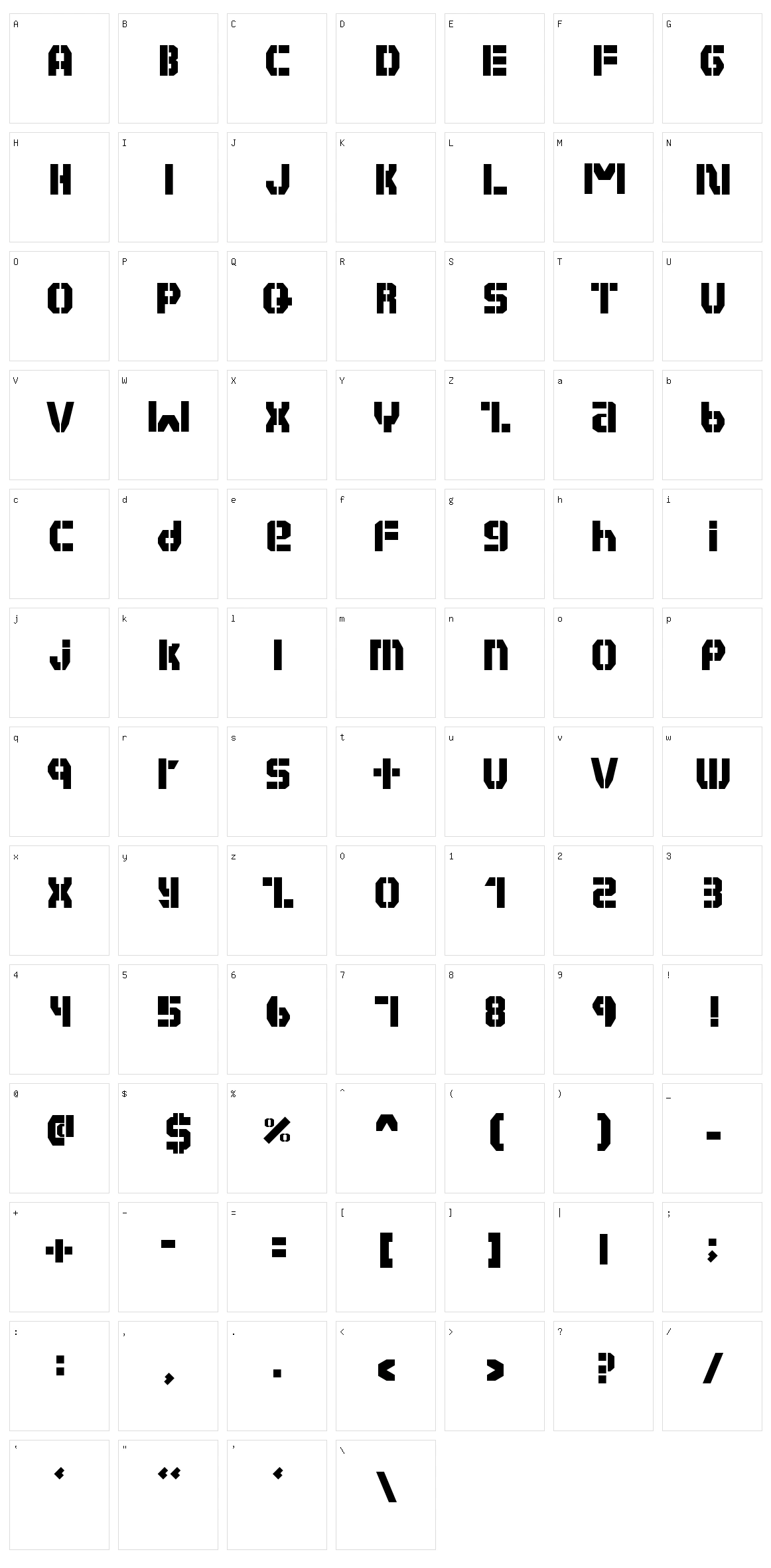 Habesha Stencil Character Set