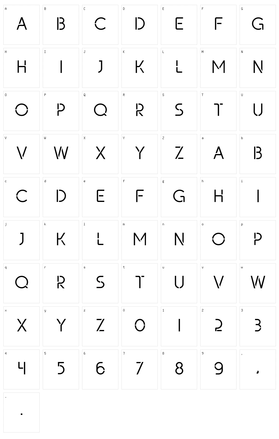 Hargetus Character Set