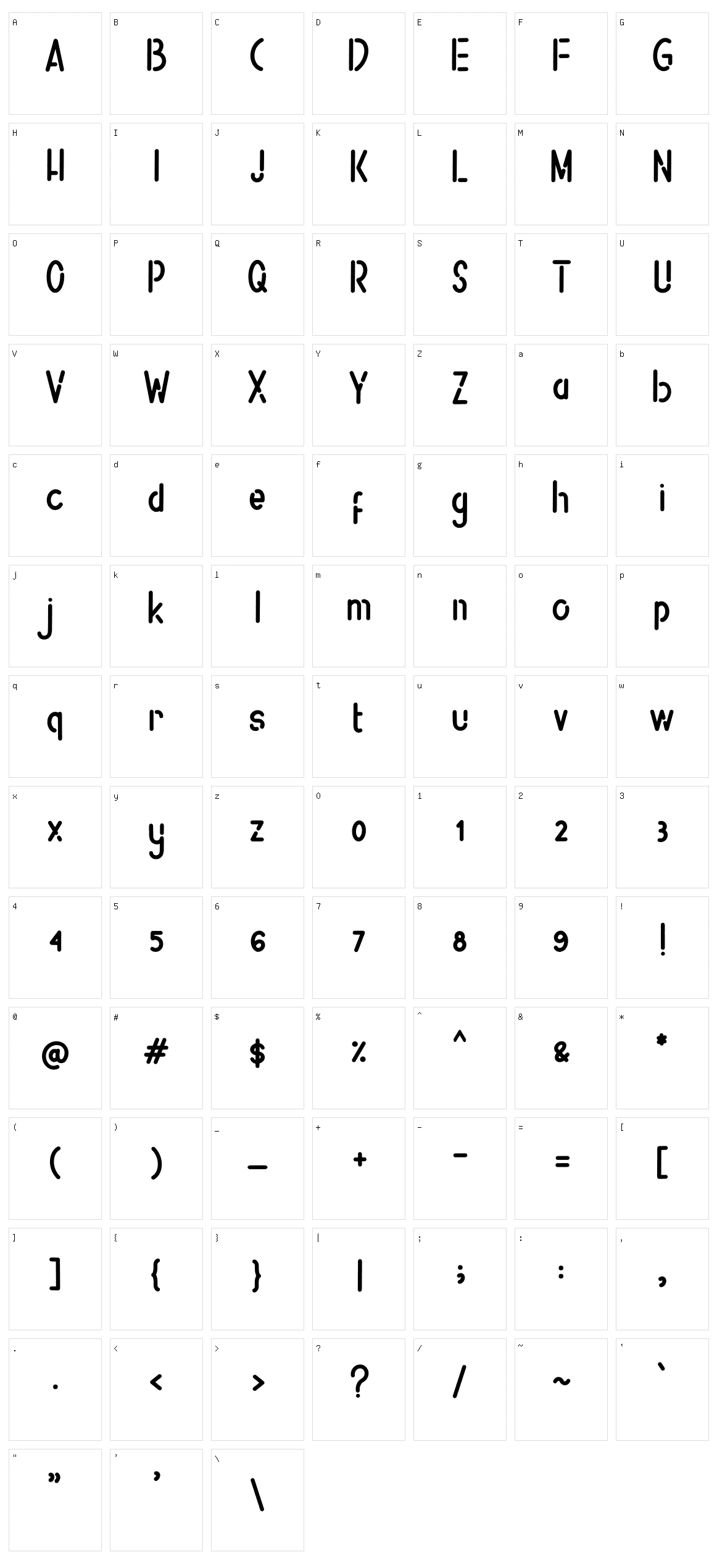 Helomate Character Set