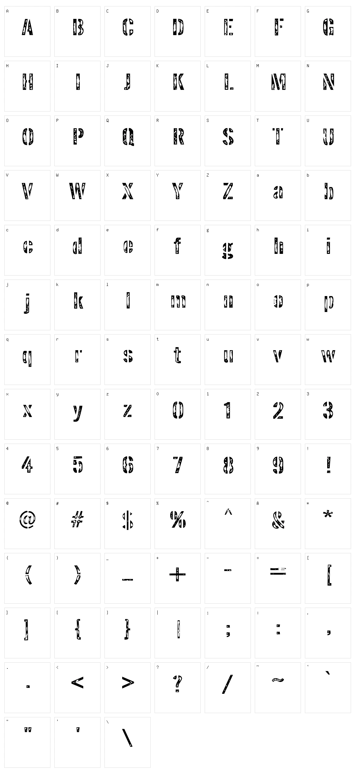 Interplanetary Crap Character Set