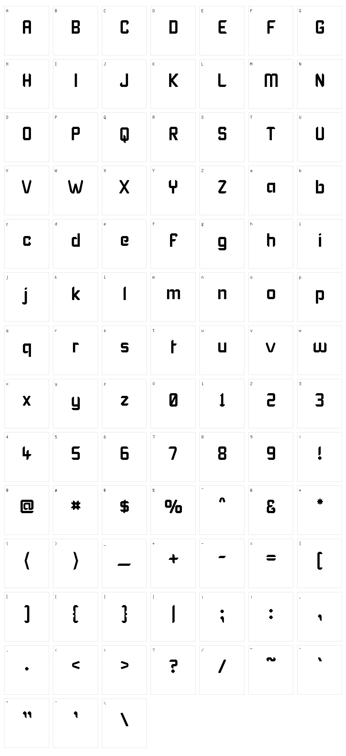 Karisma Stencil Character Set