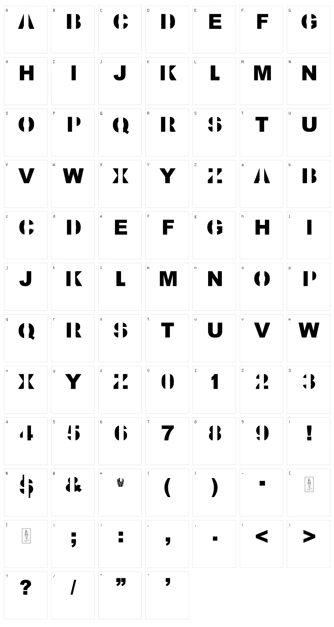 Kill All Fonts Character Set