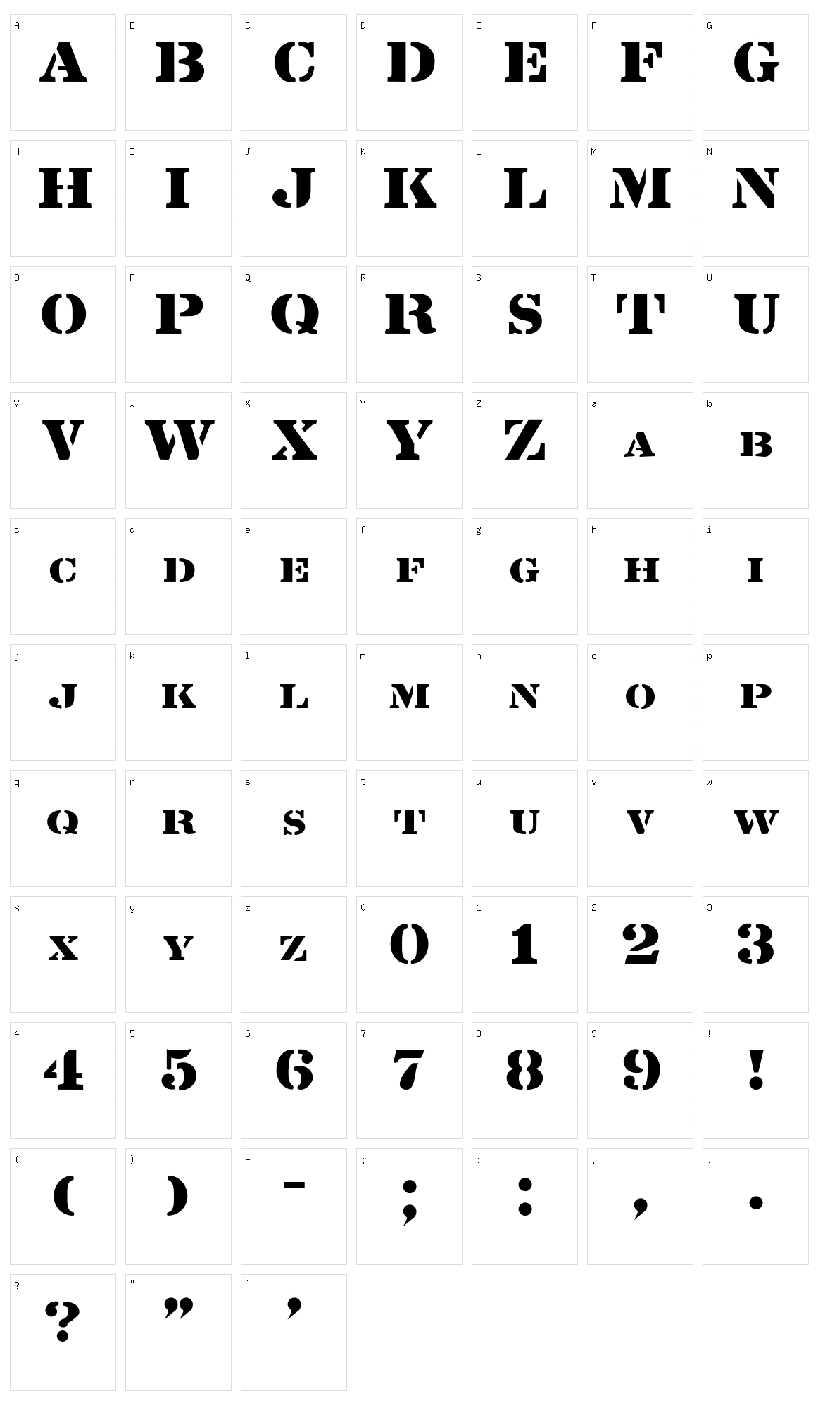 Lintsec Character Set