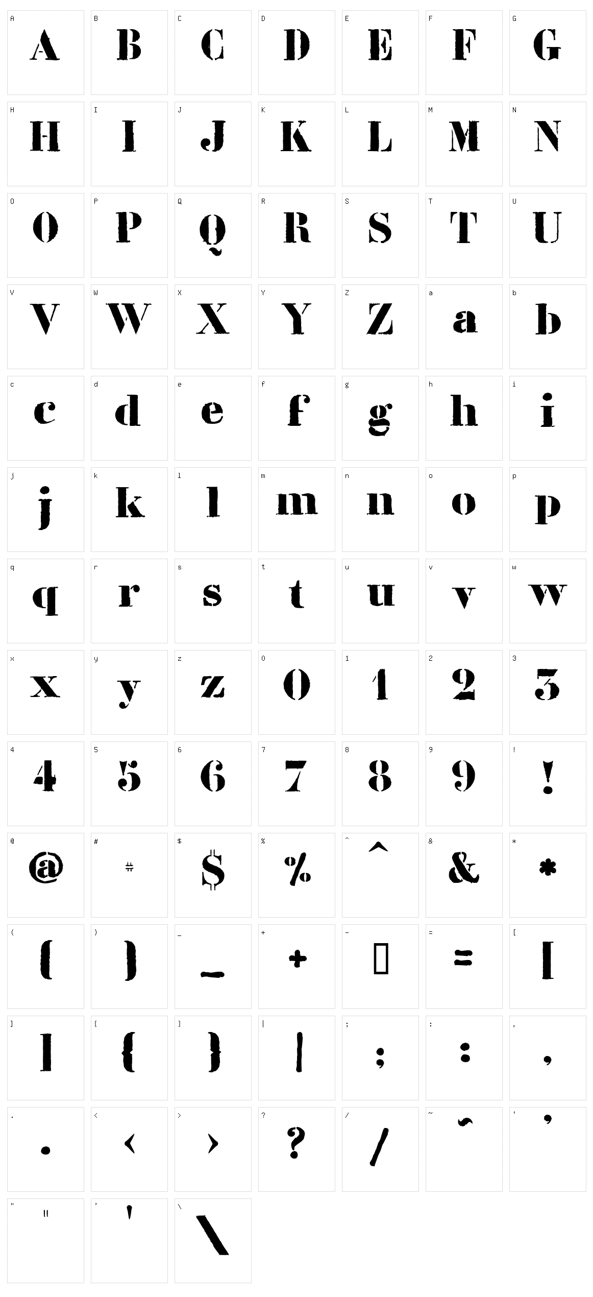 LL Liberte Character Set
