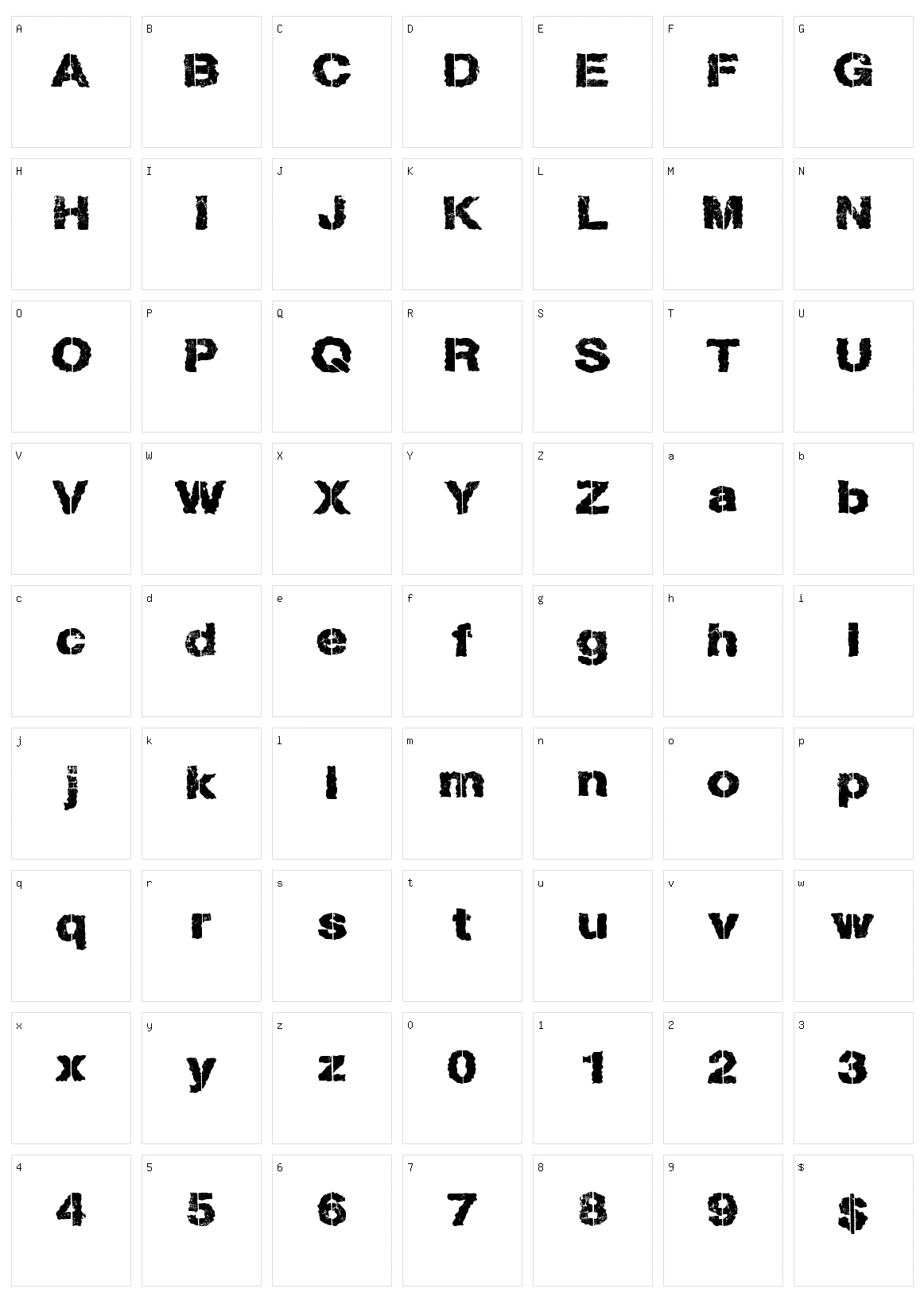 Lost Type Character Set
