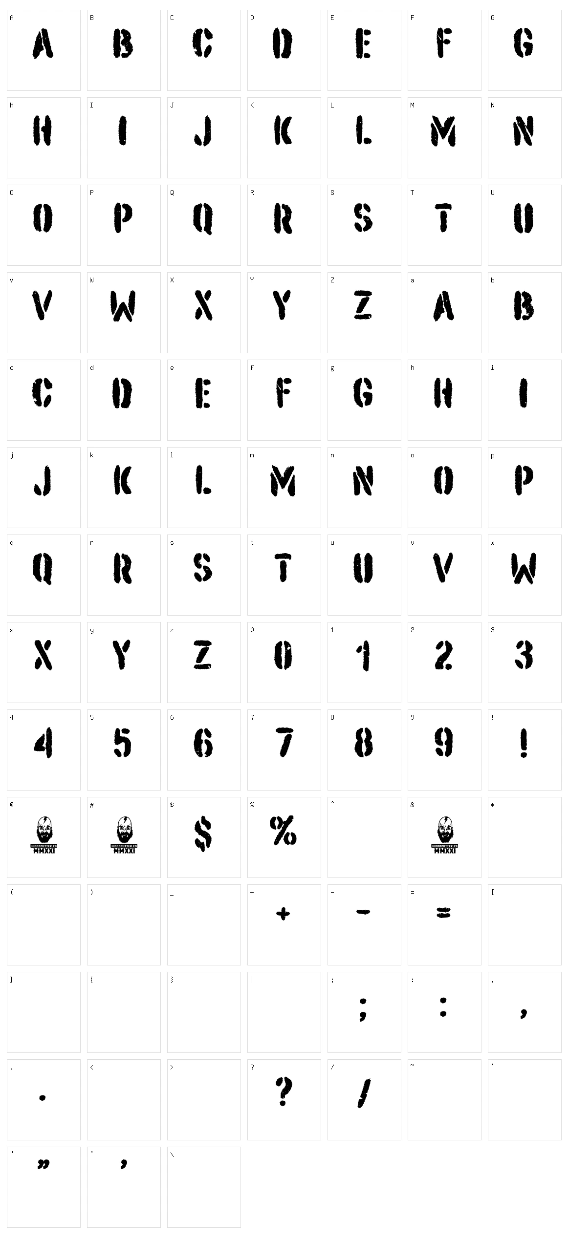 Macho Alfa Character Set