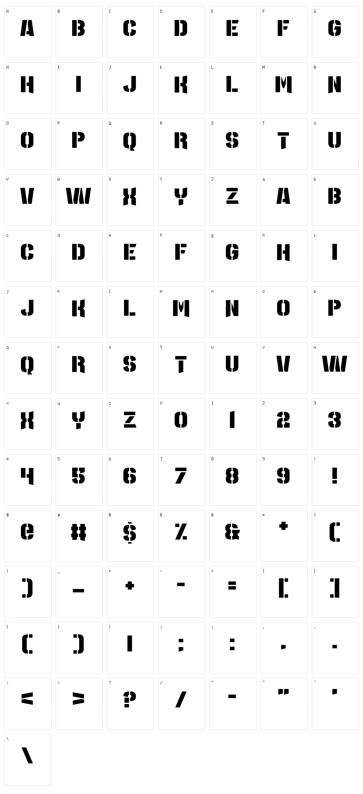 Major League Duty Character Set