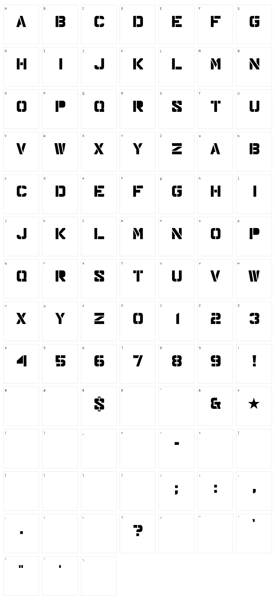 Major Snafu Character Set