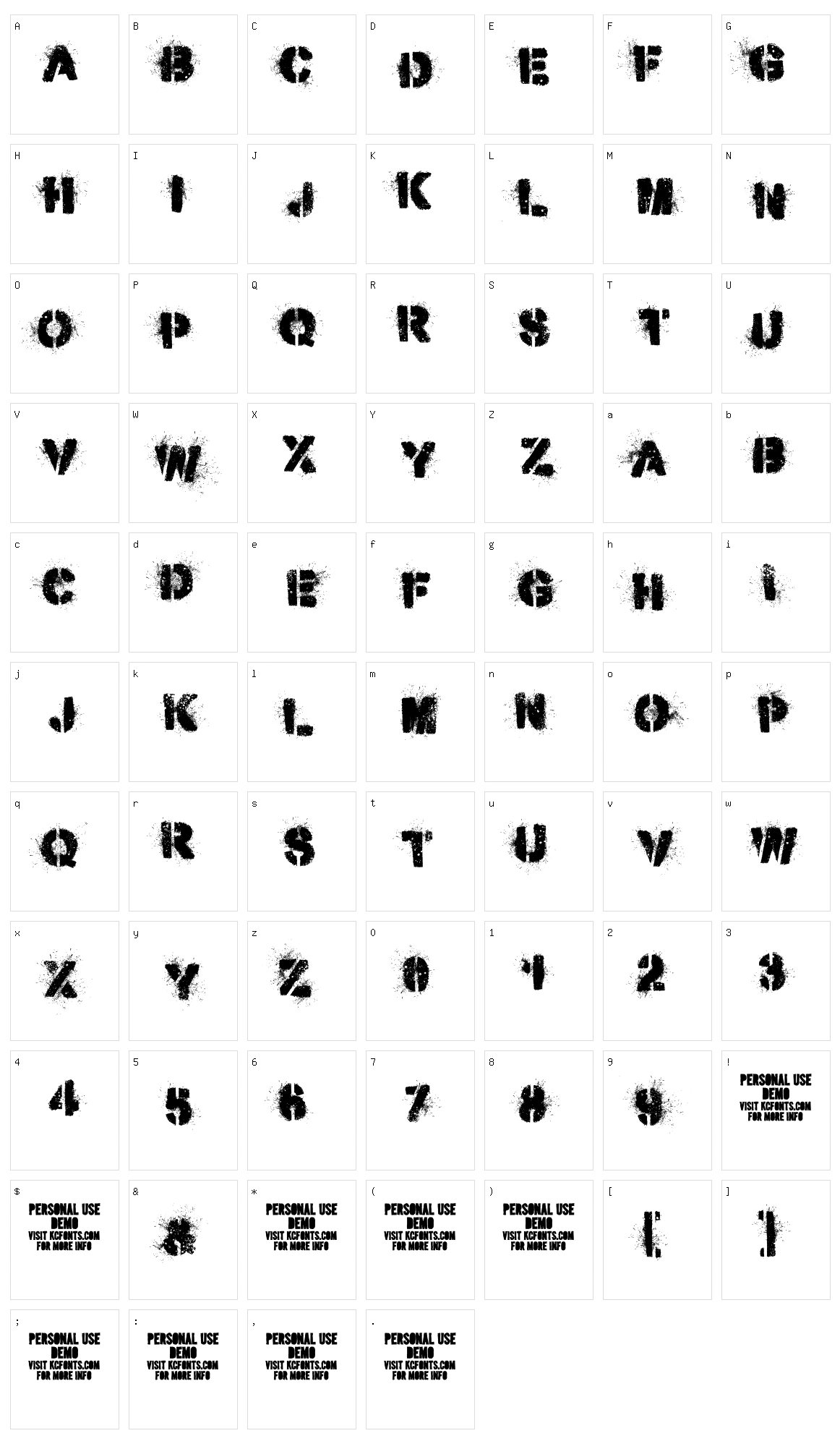 Misdemeanor Character Set