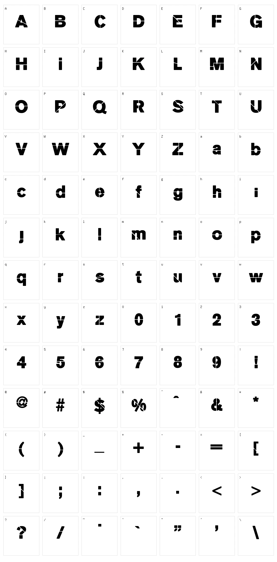 MK Stencil Sans Black Character Set