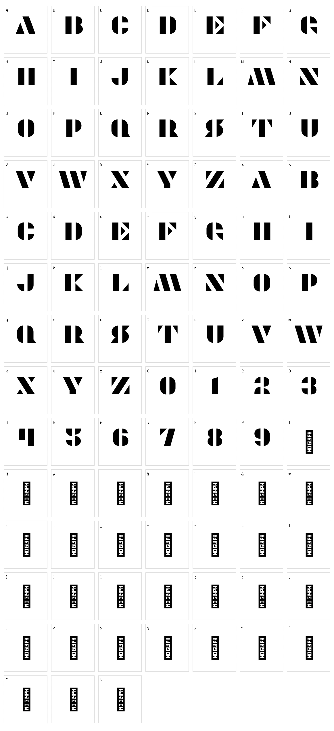 Modernia Character Set