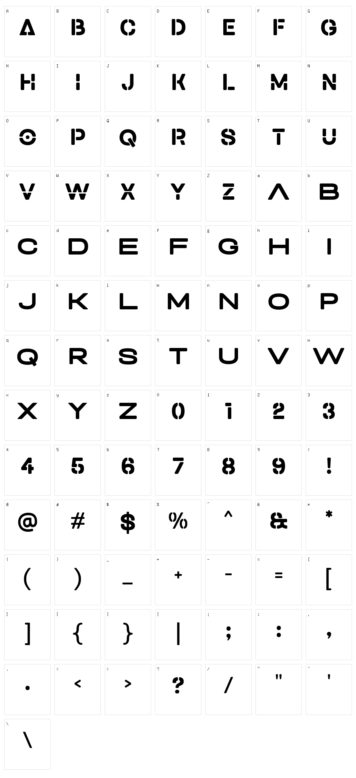 Moran Character Set