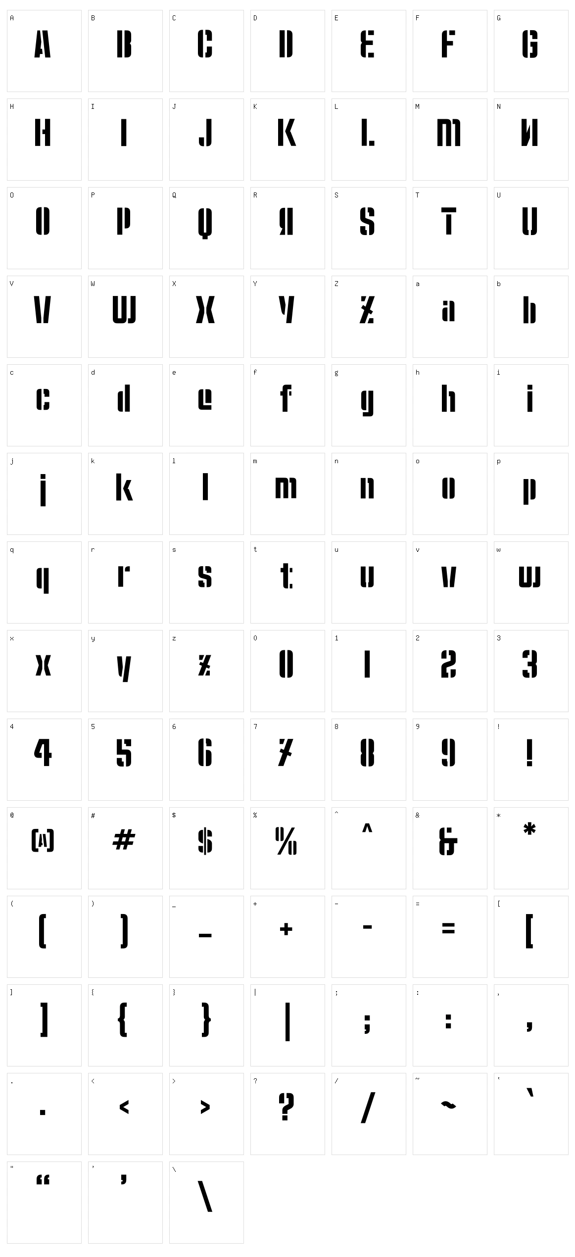 Moshka Stencil Character Set