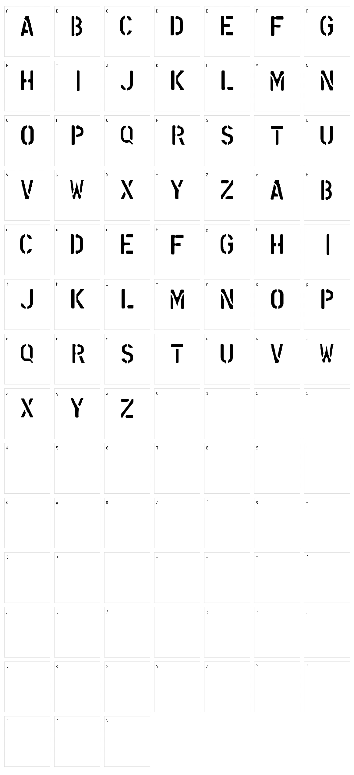 N&D Character Set