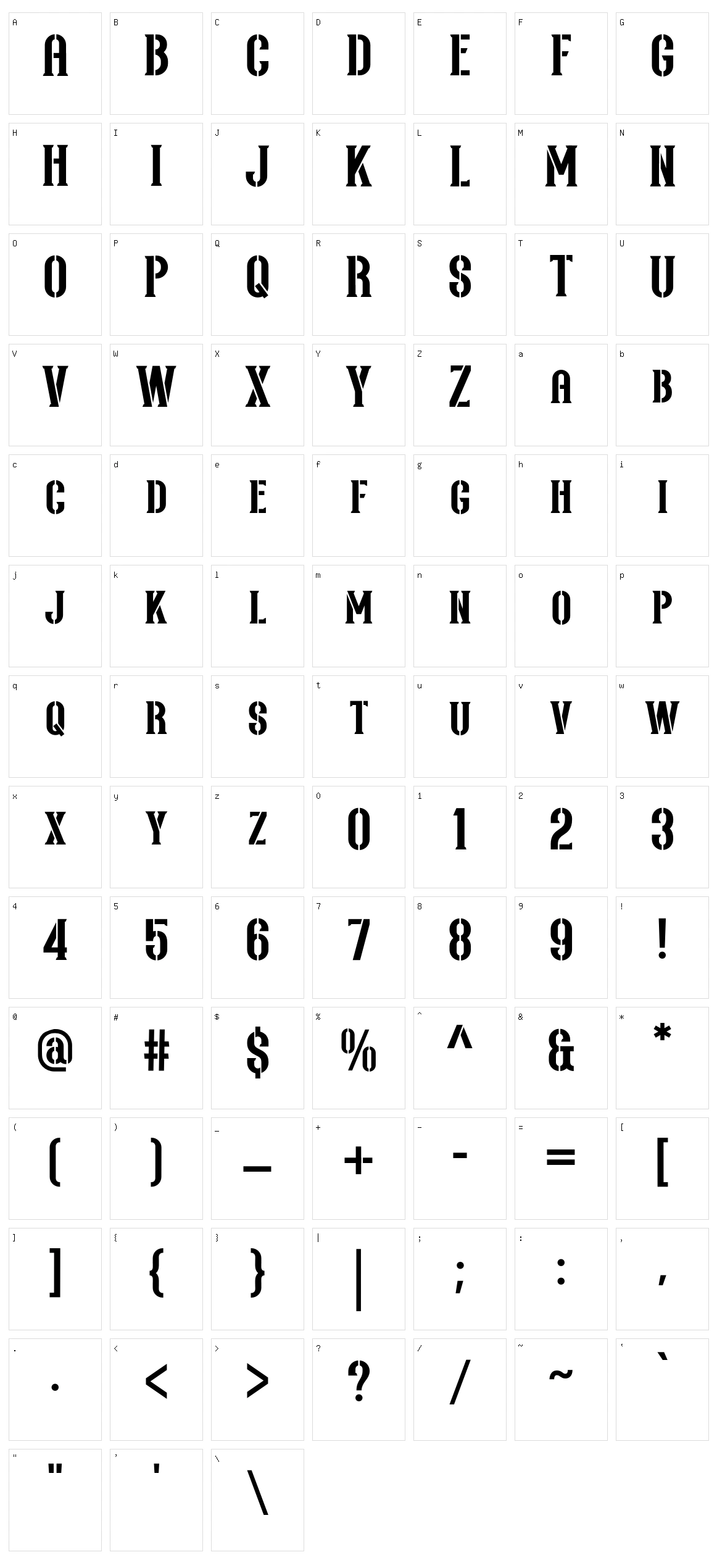 Northash Character Set