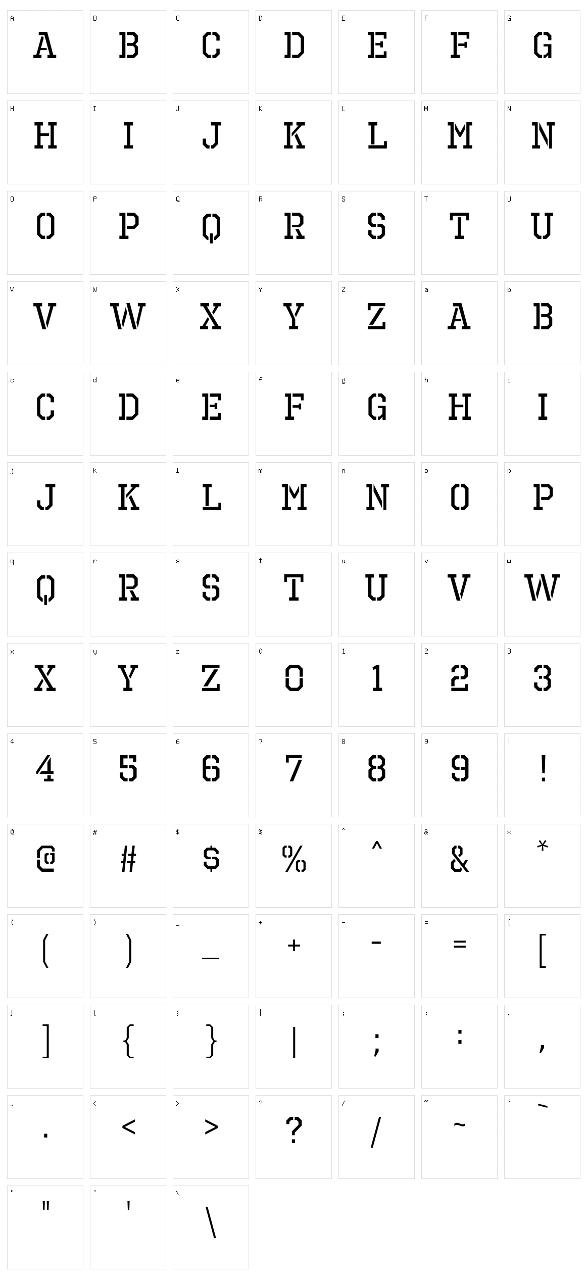 Octin Prison Free Character Set