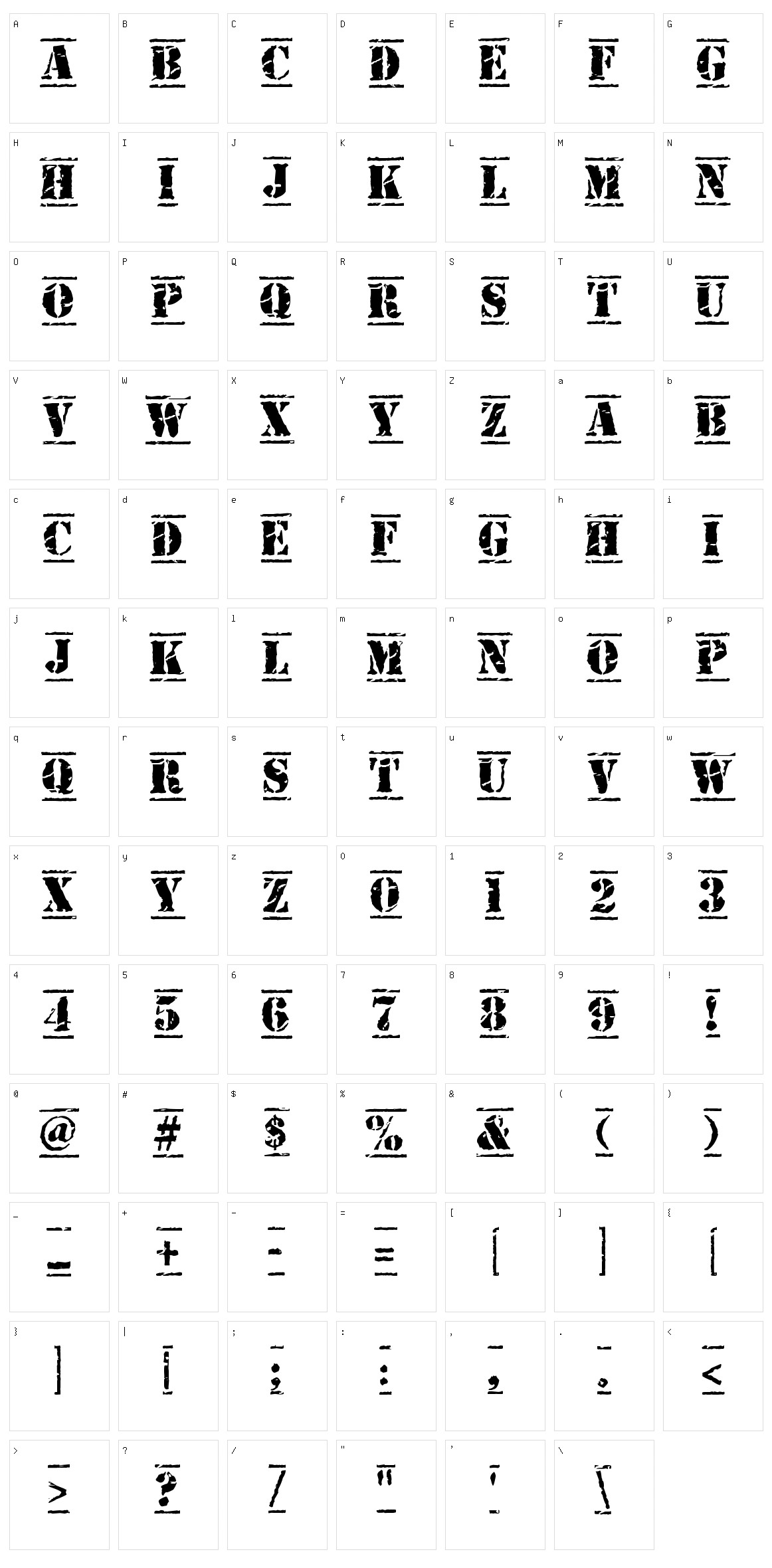 Old Stamper Character Set