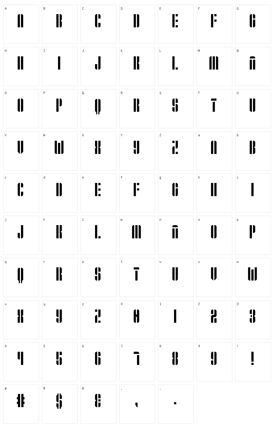 Operation Character Set