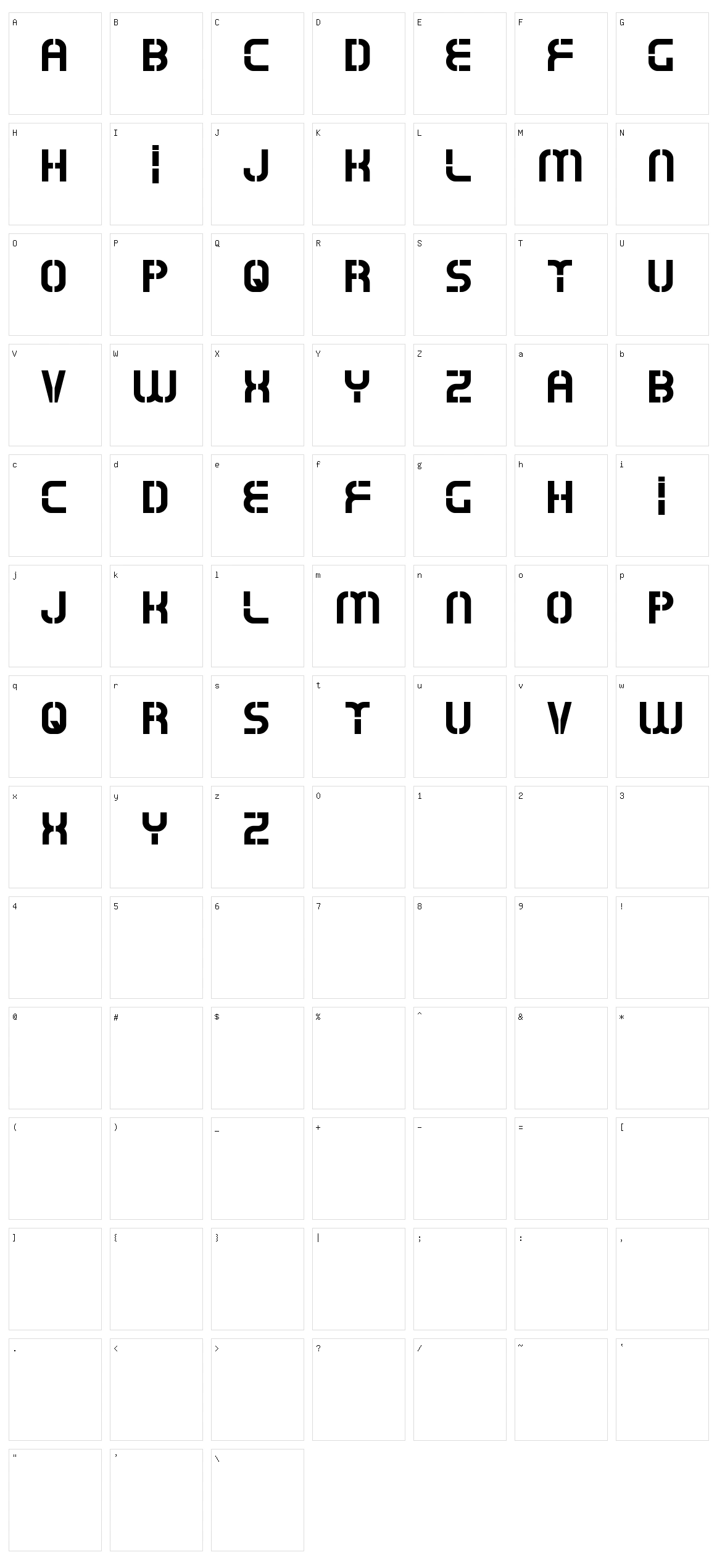 Oxin Army Character Set