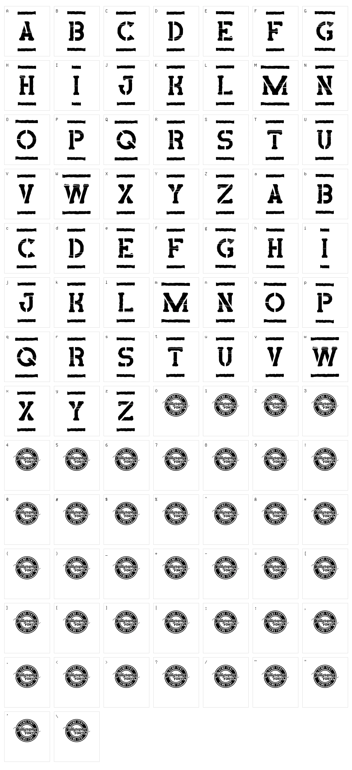 Paid Stamp Character Set