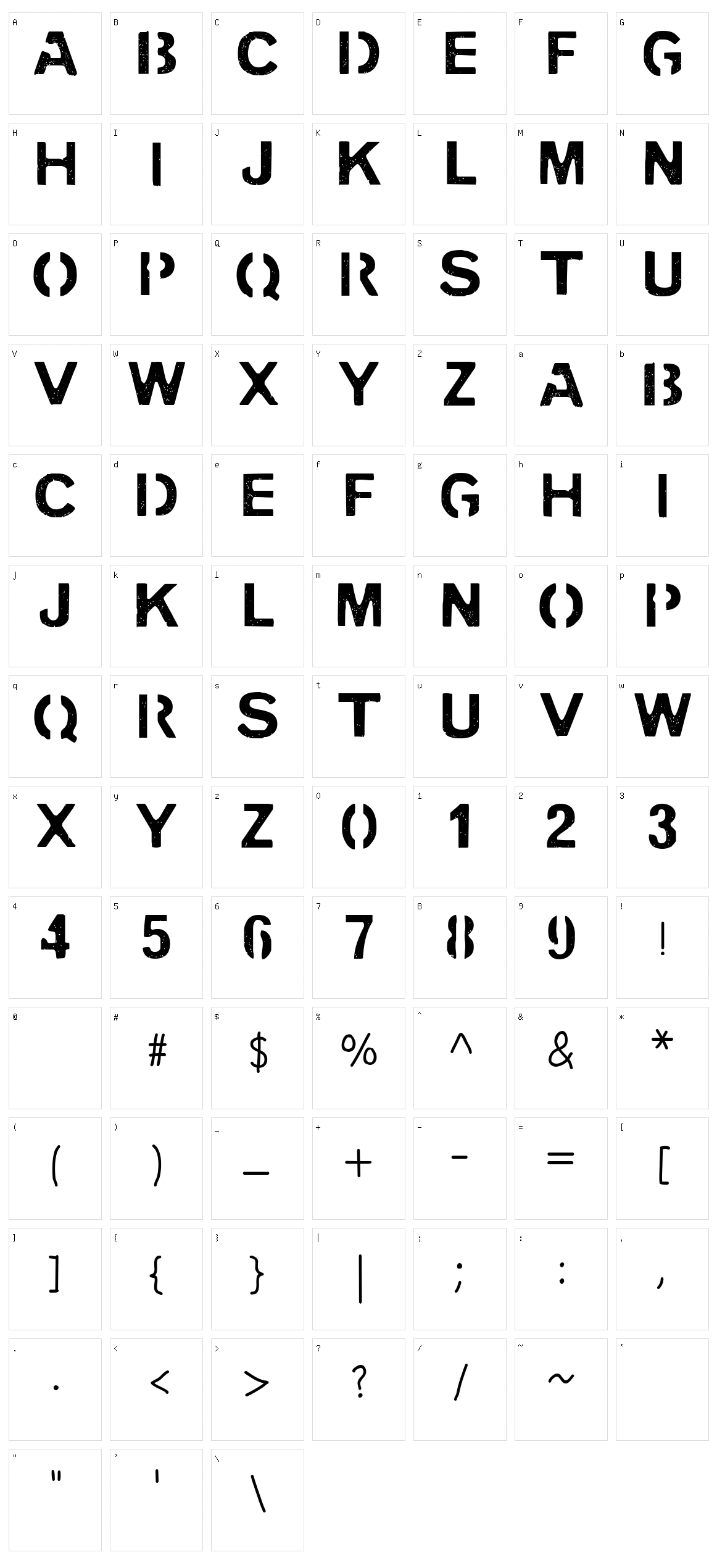 Pencil Stencil Character Set