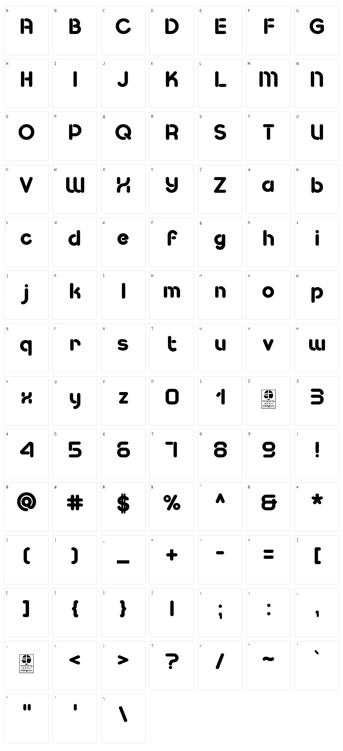 Pesta Stencil Character Set