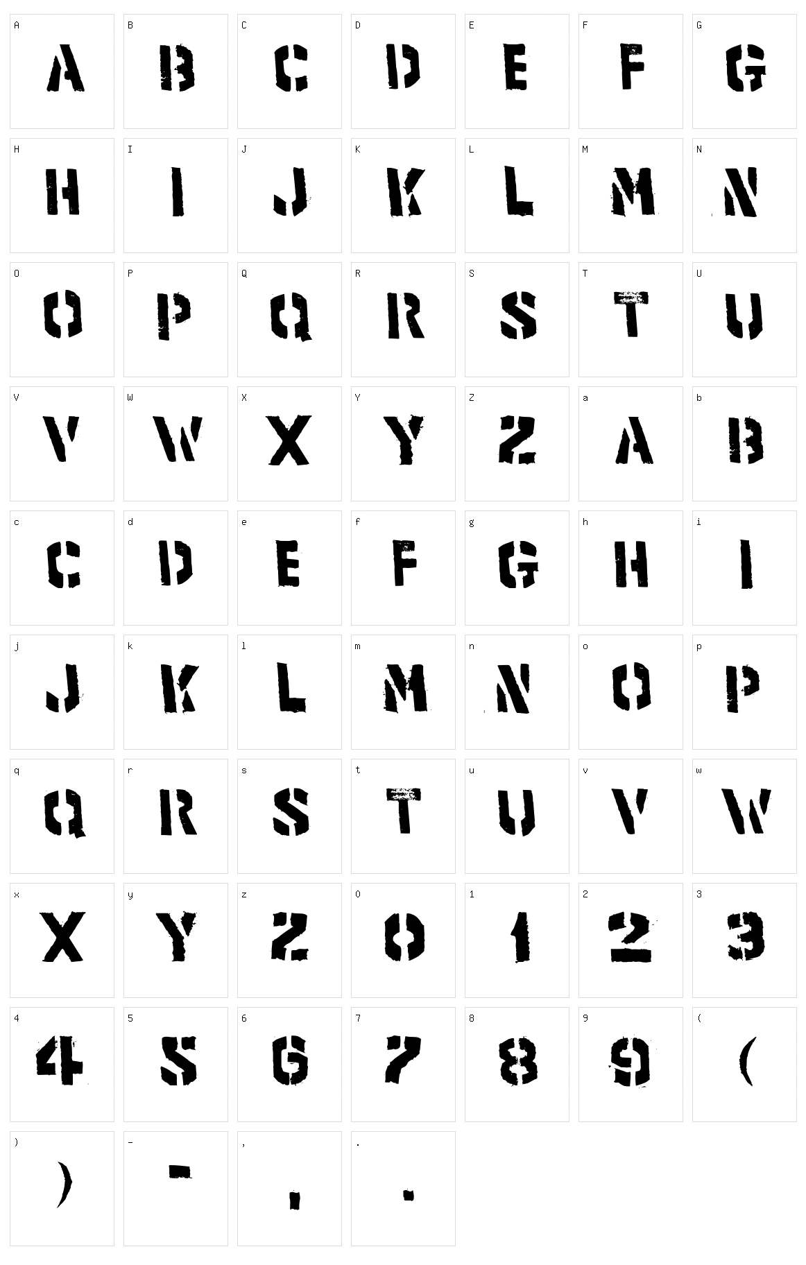 Product Character Set
