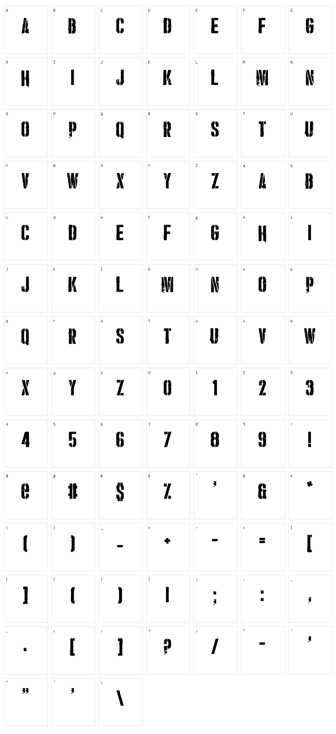 Punishment Character Set