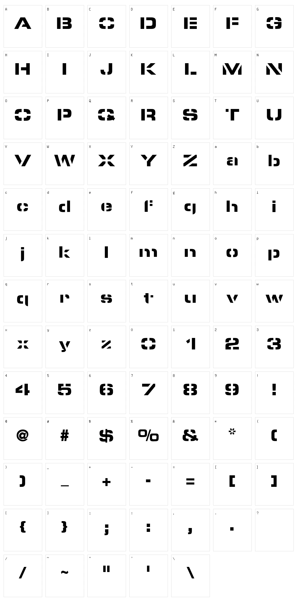 Pyrostyle Character Set