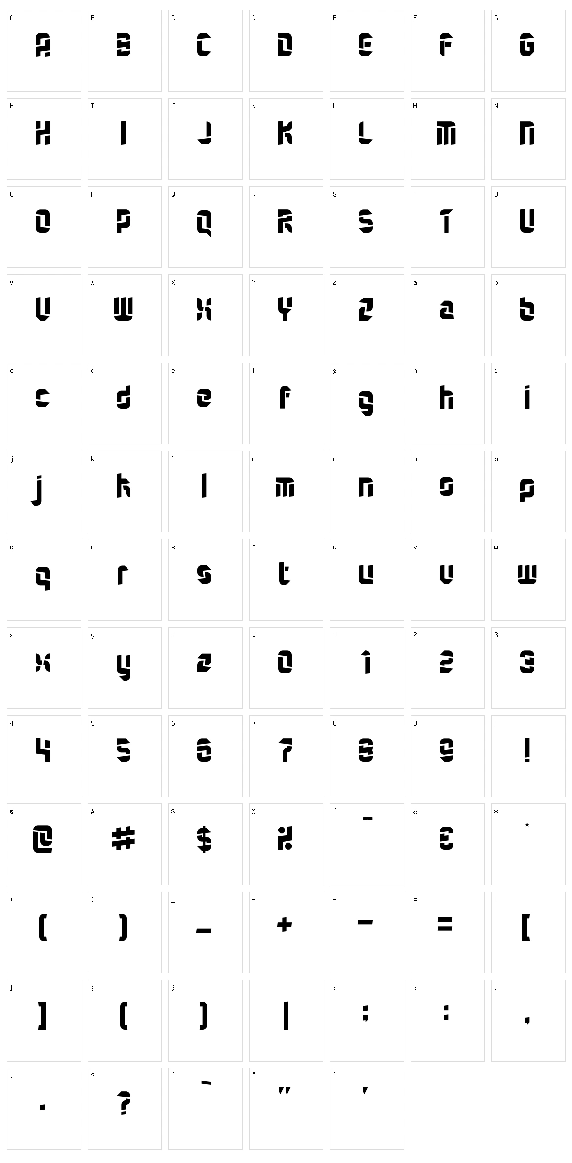 Quartermaster Character Set