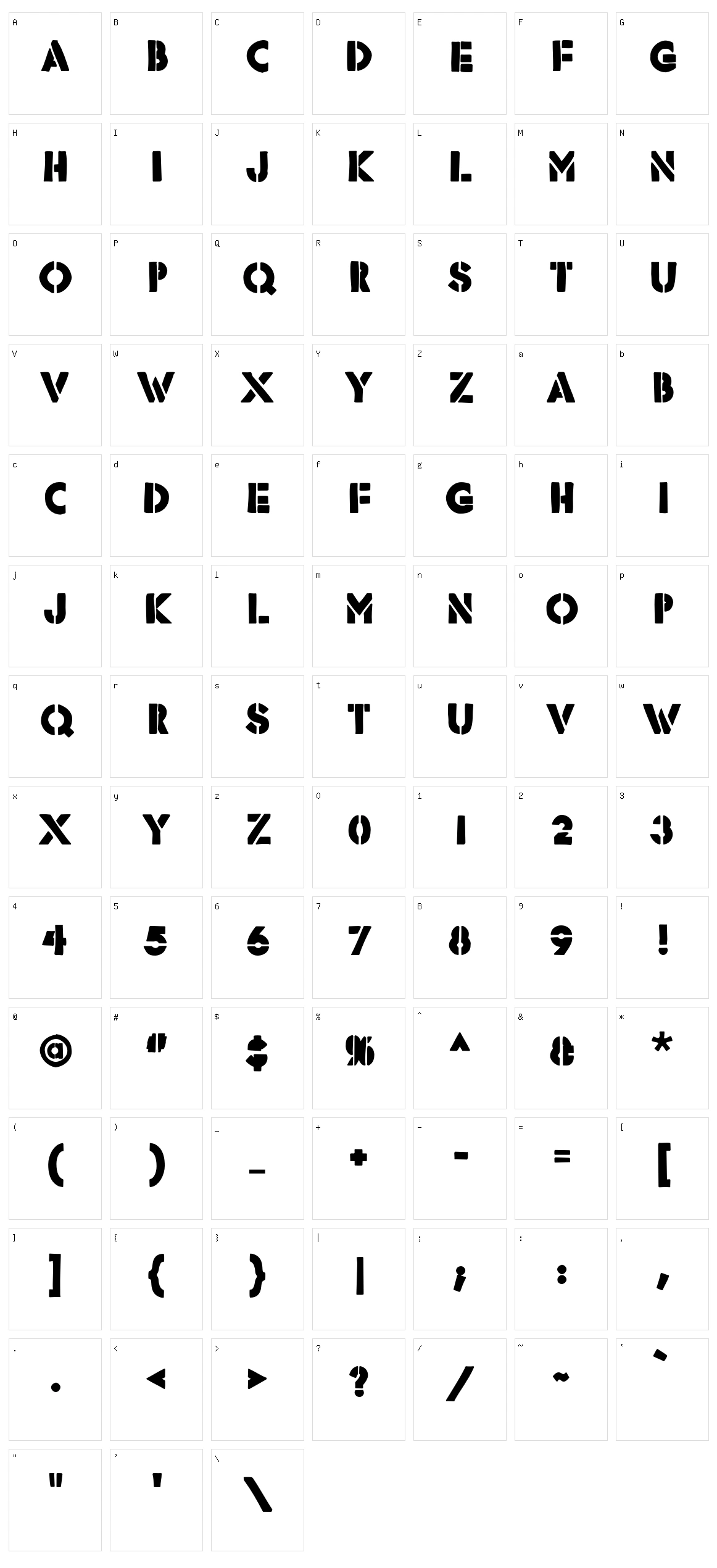 Rafika Character Set