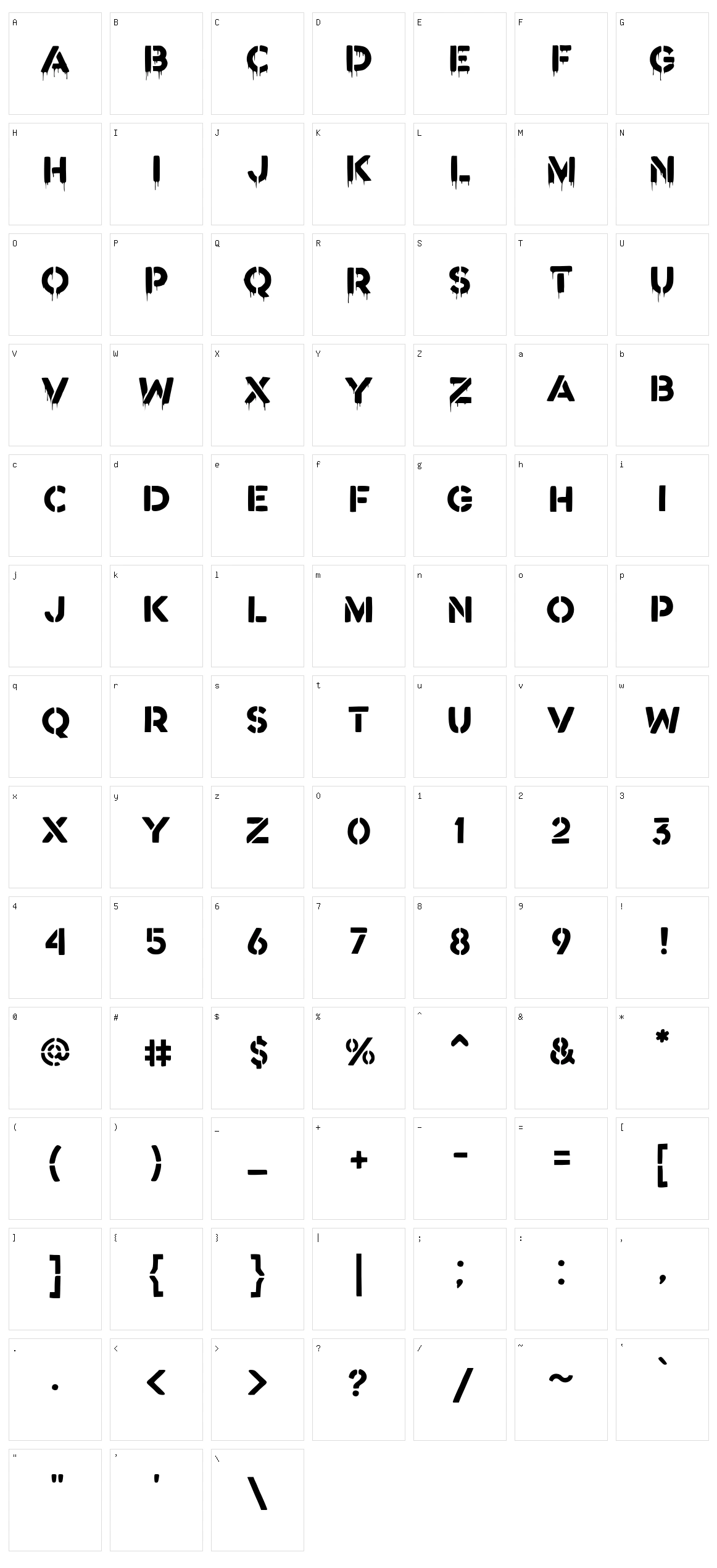 Reactive Character Set