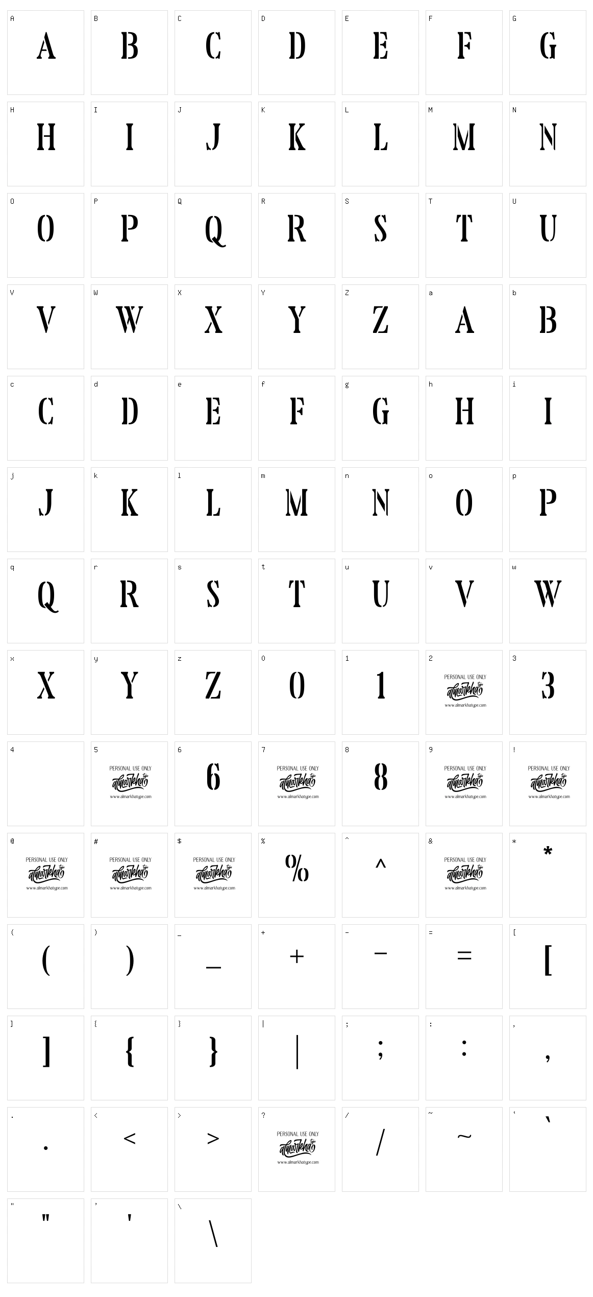 Reloaded Character Set